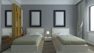 stock image of two twin size mattresses