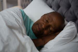 stock photo of a sleeping senior man