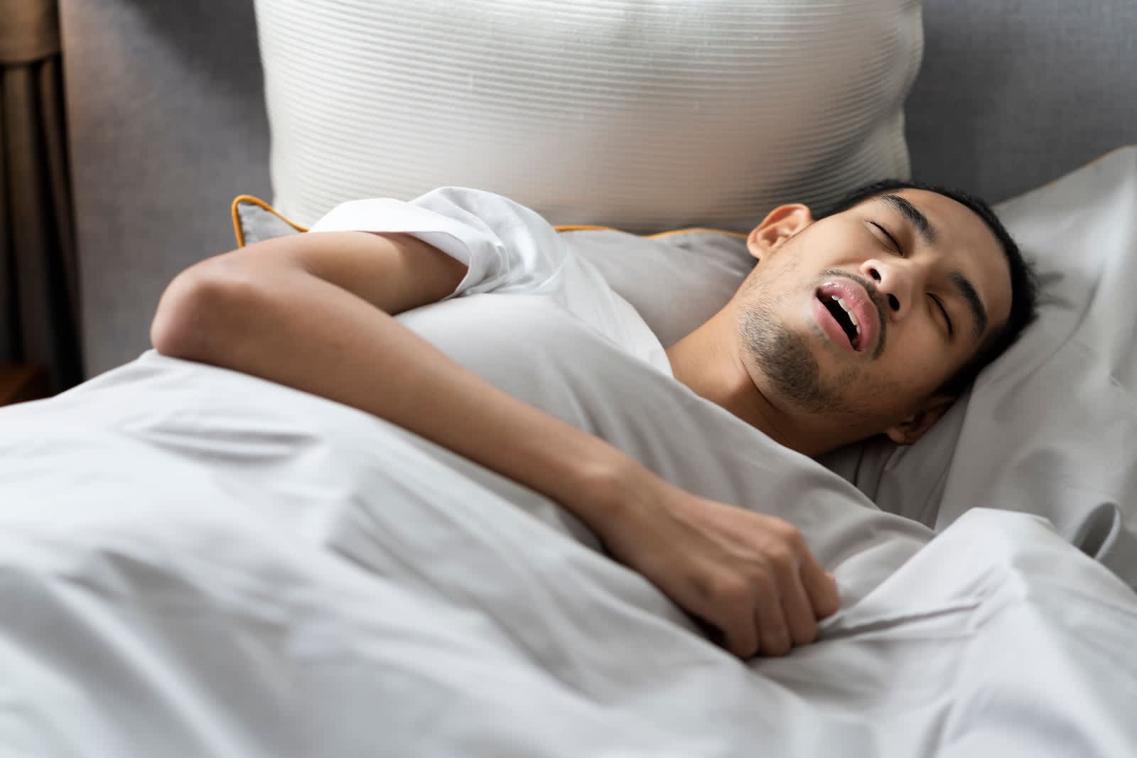 Young man snoring