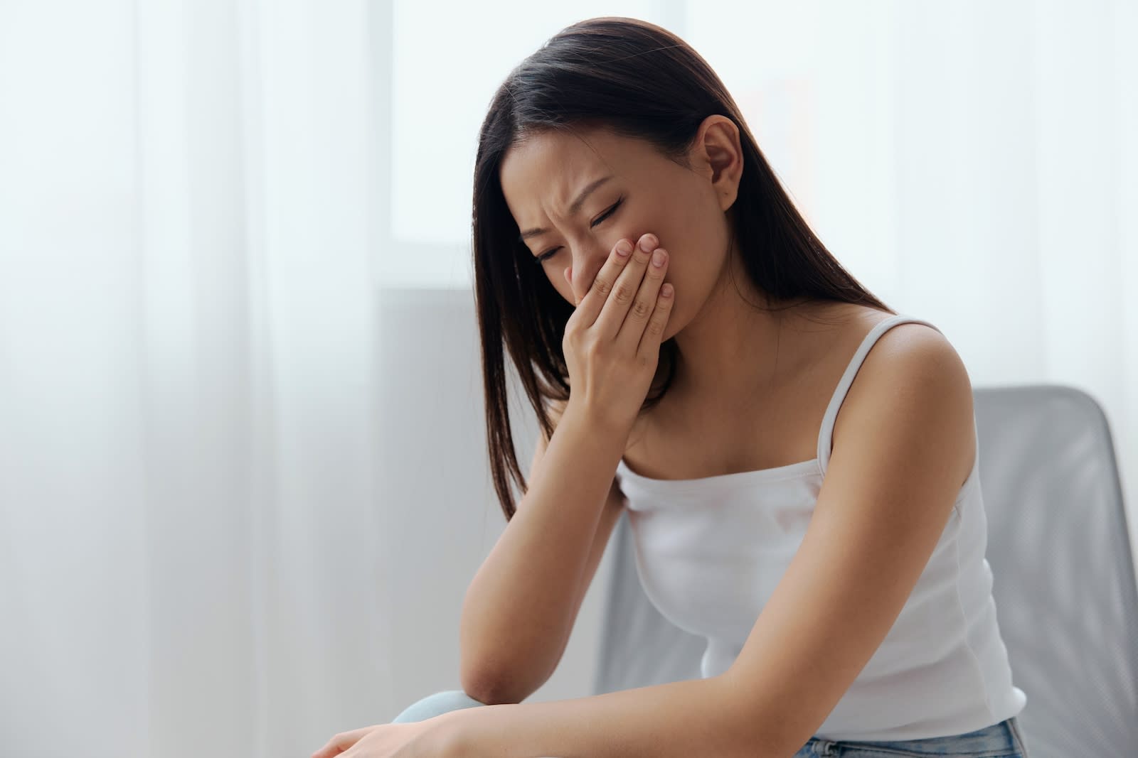 Person with a stuffy nose