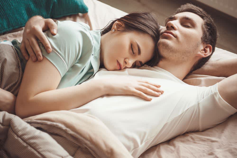 330 Portrait Young Romantic Couple Sleeping Bed Stock Photos - Free &  Royalty-Free Stock Photos from Dreamstime
