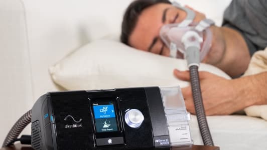 ResMed AirSense 10 AutoSet CPAP Machine in use